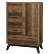 Westwood Design Urban Rustic Transitional Wood Chifferobe in Brushed Wheat Brown
