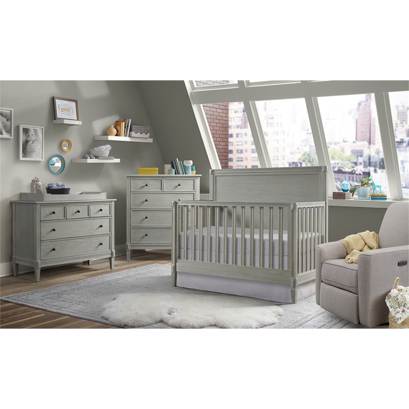 Westwood Design Vivian Modern Style Wood Changing Tray in Dawn Gray