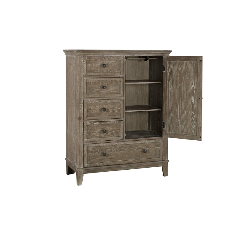 Westwood Design Leland Traditional Wood Chifferobe in Sandwash Gray