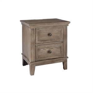 Westwood Design Leland 2-Drawer Traditional Wood Nightstand in Sandwash Gray