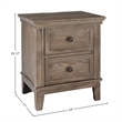 Westwood Design Leland 2-Drawer Traditional Wood Nightstand in Sandwash Gray