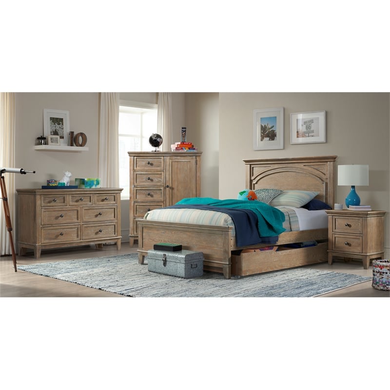 Westwood Design Leland Traditional Wood Trundle in Sandwash Gray Finish