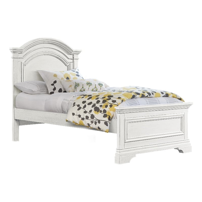 Westwood Design Olivia Traditional Wood Complete Twin Bed in Brushed White