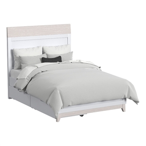 Westwood Design Rowan Modern Wood Complete Full Bed in Ash Linen White