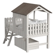 Westwood Design Lodge Wood Complete Bed w/ Ladder and Fencing in Cookies/Cream