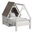 Westwood Design Lodge Wood Complete Twin Bed w/ Half Roof Window - Cookies/Cream