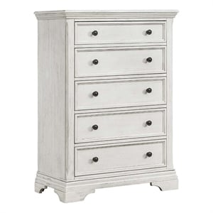 Westwood Design Olivia 5-Drawer Chest Brushed White