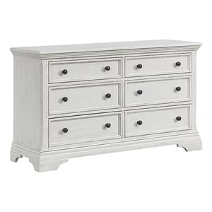 westwood design olivia 6-drawer dresser brushed white