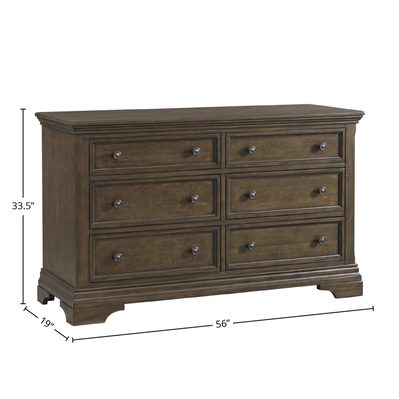 Westwood Design Olivia 6-Drawer Dresser Rosewood