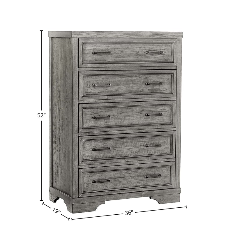 Westwood Design Foundry 5-Drawer Chest Brushed Pewter