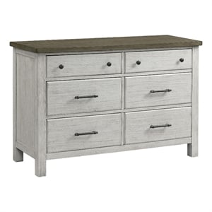 westwood design timber ridge 6-drawer dresser weathered washed sierra