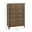 Westwood Design Westfield 5-Drawer Chest Harvest Brown