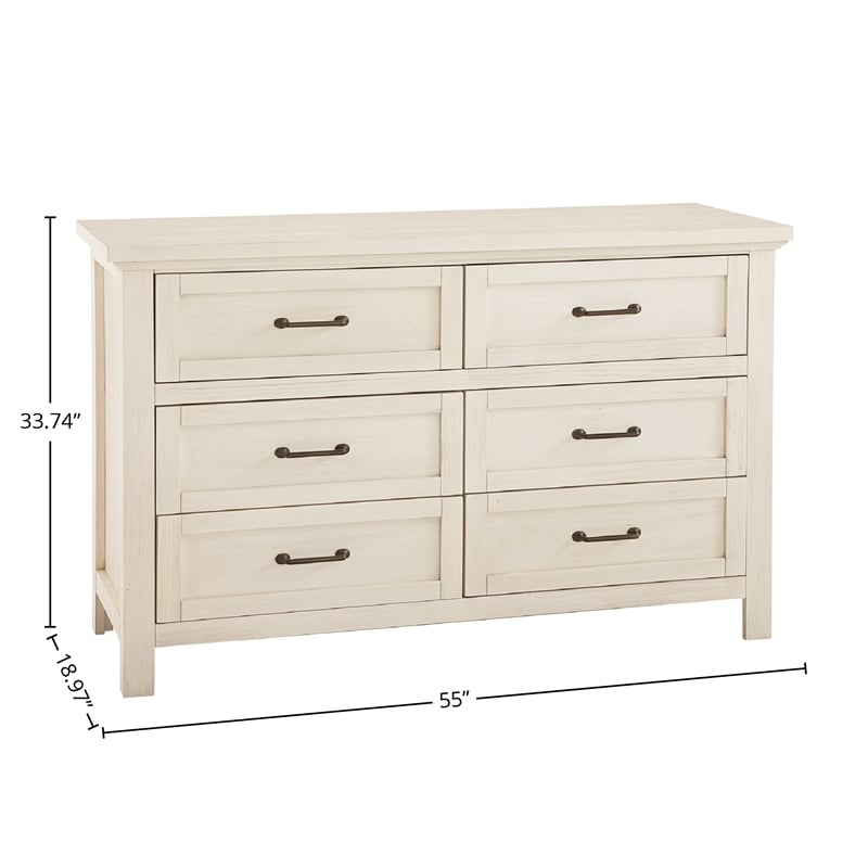 Westwood Design Westfield 6-Drawer Dresser Brushed White