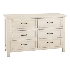westwood design westfield 6-drawer dresser brushed white
