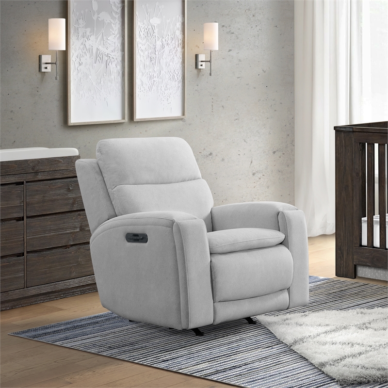 Westwood Design Aiden Fabric Swivel Glider and Rocker in Dusty Gray