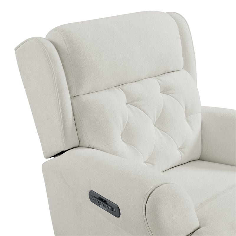 Westwood Design Abby Fabric Swivel Glider and Rocker in Snow