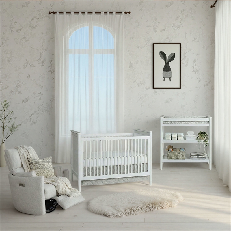 Westwood Design Modern Nursery Convertible Crib in White