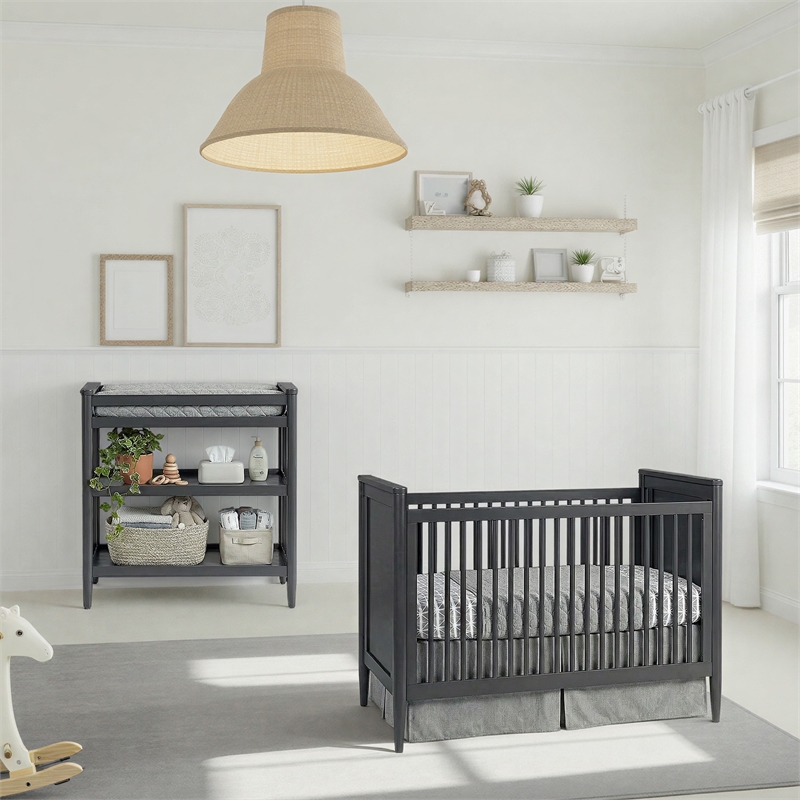 Westwood Design Modern Nursery Changing Table in Iron Ore