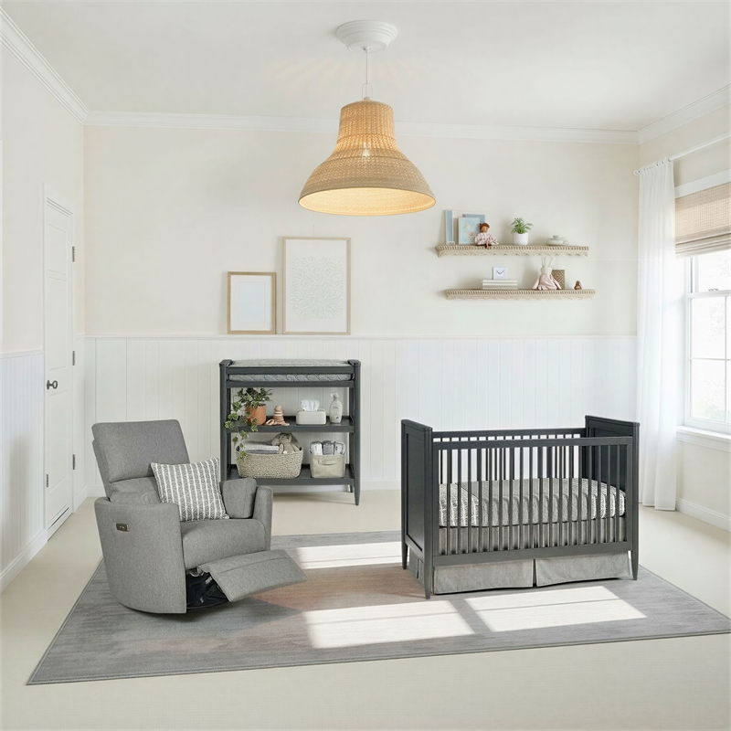 Westwood Design Modern Nursery Changing Table in Iron Ore