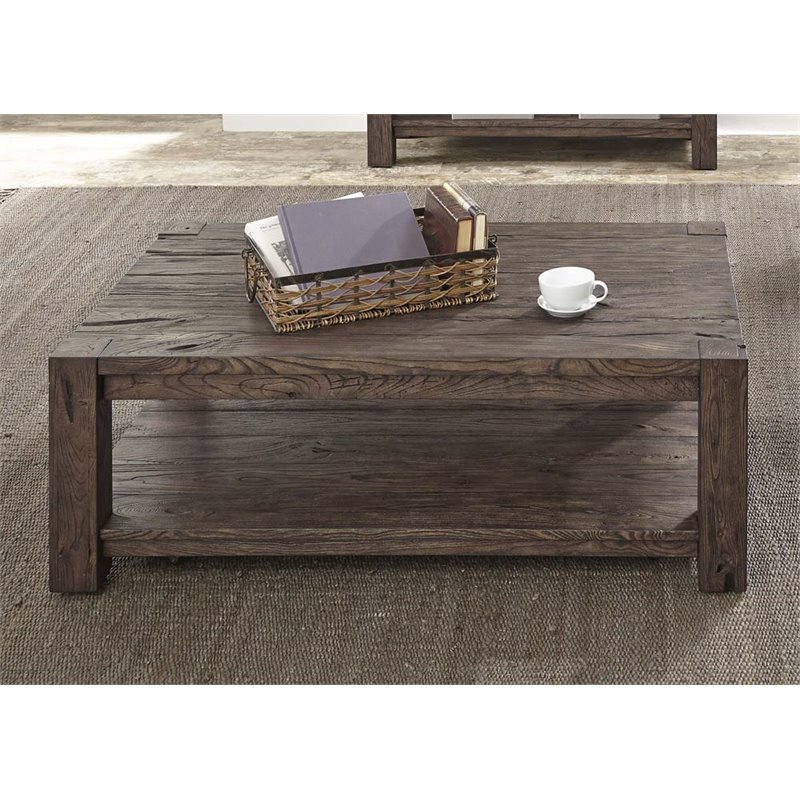 liberty furniture mercer court coffee table in tobacco