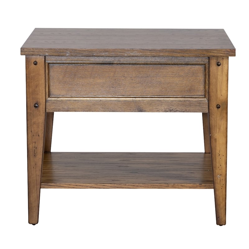 Lake House Medium Brown End Table
