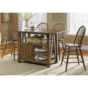 Liberty Furniture Farmhouse Counter Height Dining Table in Oak