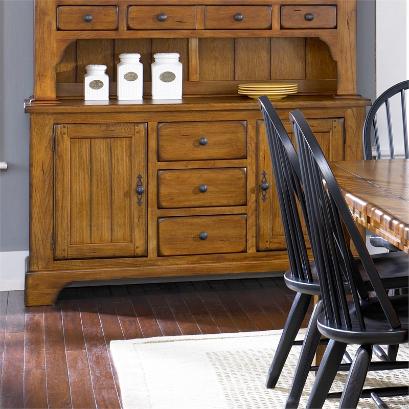 Treasures Medium Brown Buffet - Oak