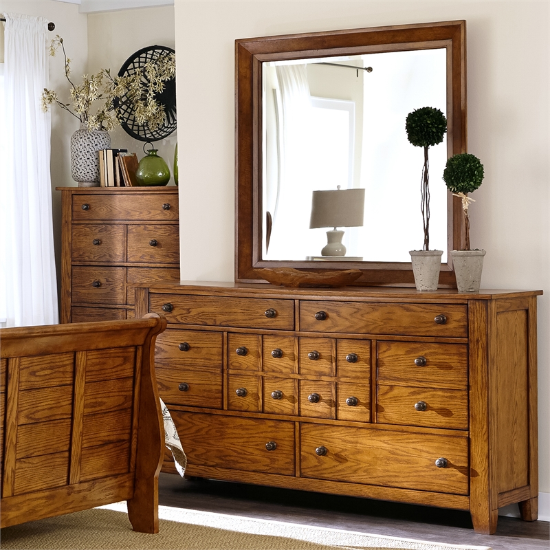 Liberty Furniture Grandpas Cabin Medium Brown Mirror