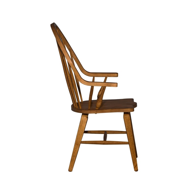 Hearthstone Ridge Dark Brown Windsor Back Arm Chair