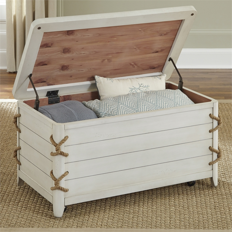 Dockside White Storage Trunk