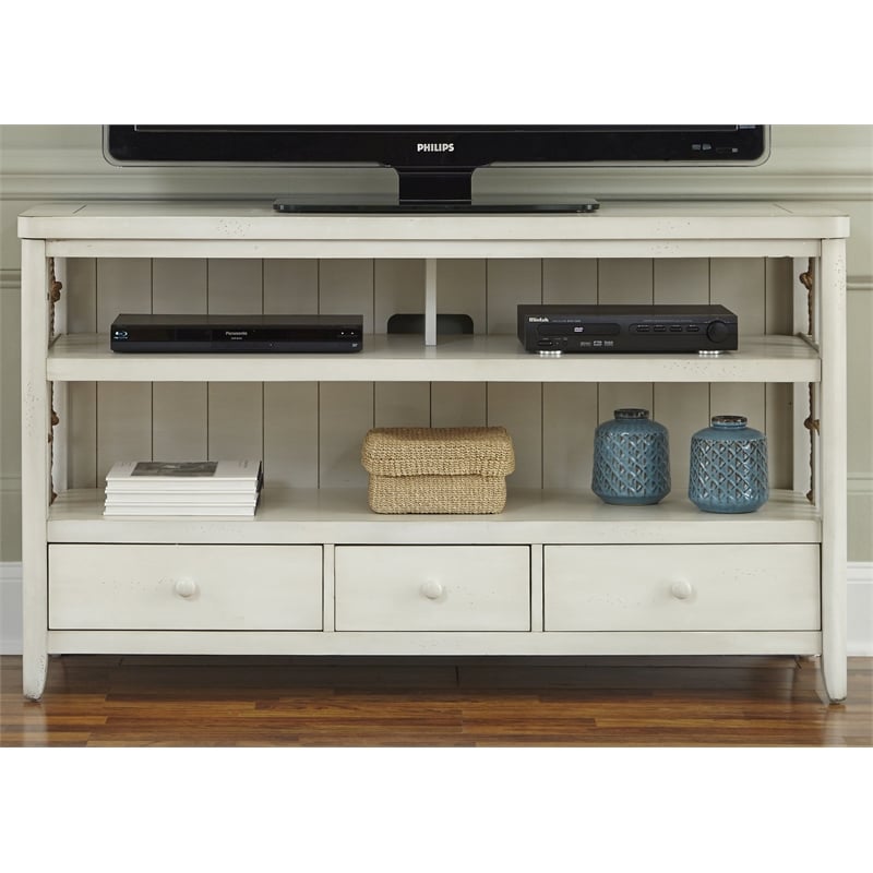 Liberty Furniture Dockside TV Console Stand - White Poplar Wood