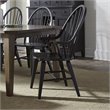Hearthstone Ridge Dark Brown Windsor Back Arm Chair - Black