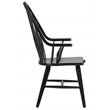Hearthstone Ridge Dark Brown Windsor Back Arm Chair - Black