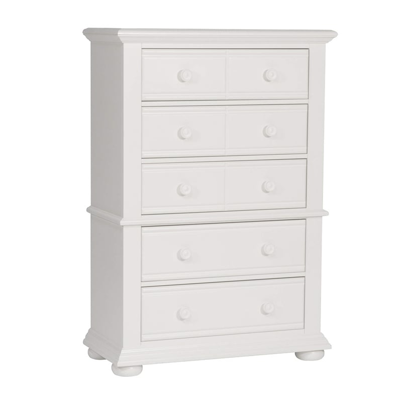 Summer House I White 5 Drawer Chest