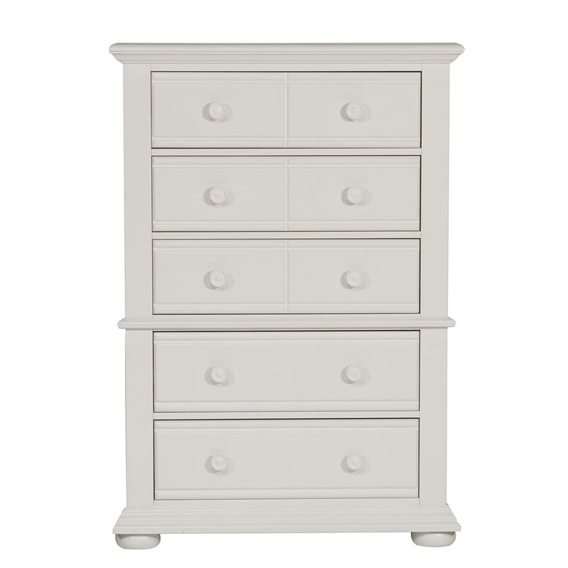 Summer House I White 5 Drawer Chest
