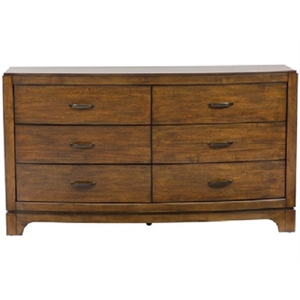 liberty furniture avalon 6 drawer dresser in mahogany