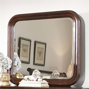 carriage court mirror in mahogany stain