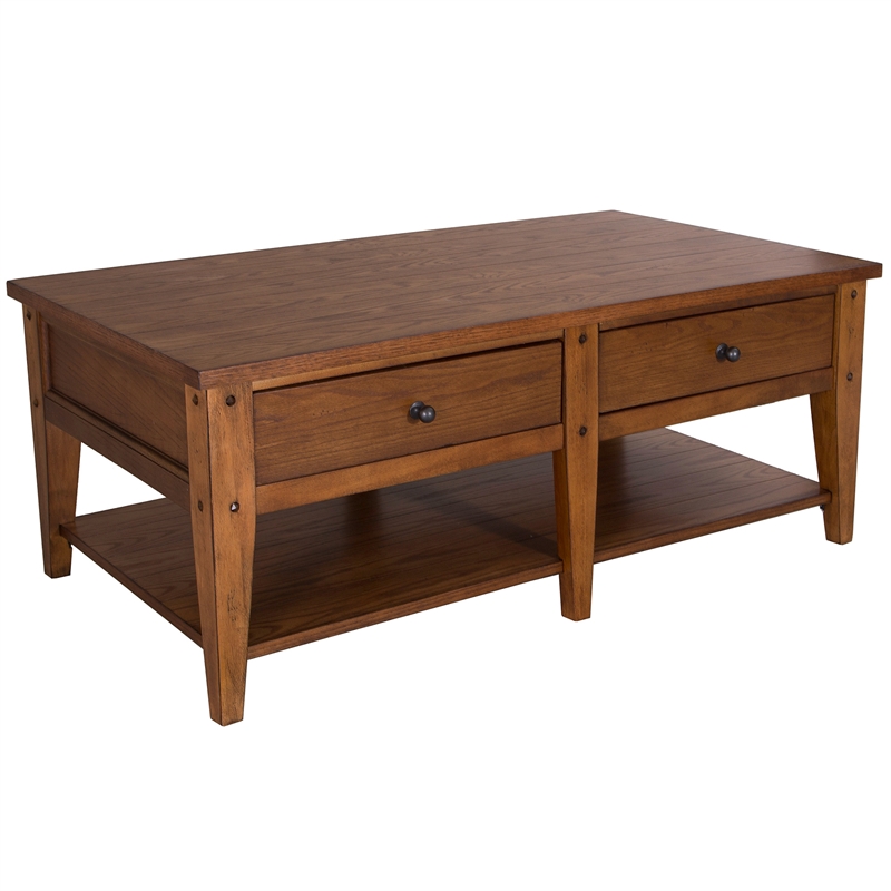 Lake House Medium Brown 3 Piece Set (1-Cocktail 2-End Tables)