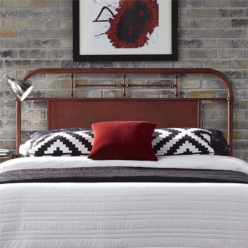 Liberty Furniture Vintage Queen Metal Headboard - Red | Cymax Business