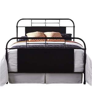 vintage metal bed in distressed black