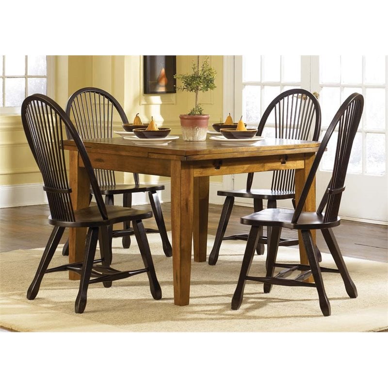 Treasures Medium Brown Optional 5 Piece Retractable Table Set