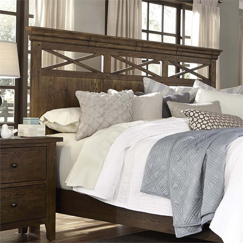 Liberty Furniture Hearthstone Queen Panel Headboard in Rustic Oak 382