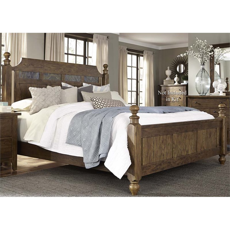 Liberty Furniture Hearthstone Queen Poster Bed In Rustic Oak 382 Liberty Furniture Hearthstone Queen Poster Bed In Rustic Oak