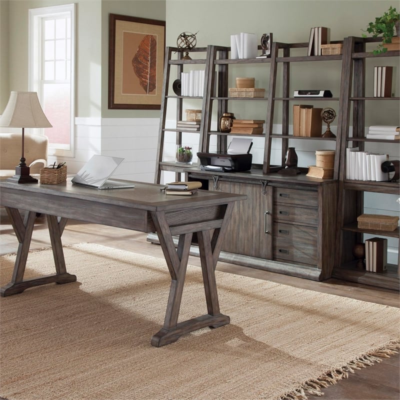 Stone Brook Medium Brown Complete 3 Piece Desk