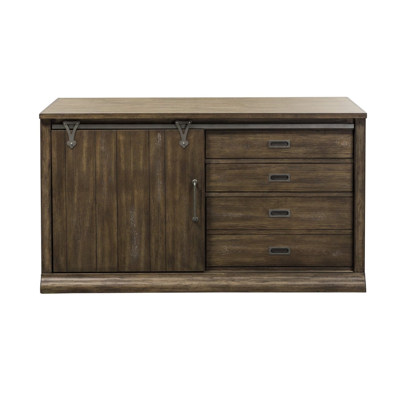 Stone Brook Medium Brown Jr Executive Credenza Set