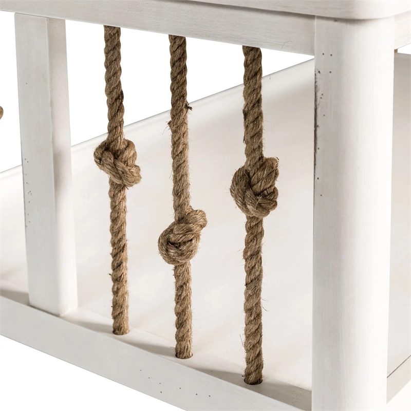 Liberty Furniture Dockside 3-Piece Solid Wood Coffee Table Set in White