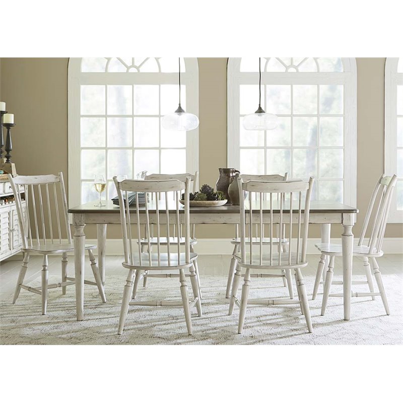 Liberty Furniture Oak Hill 7 Piece Dining Set In Antique White 517 Liberty Furniture Oak Hill 7 Piece Dining Set In Antique White