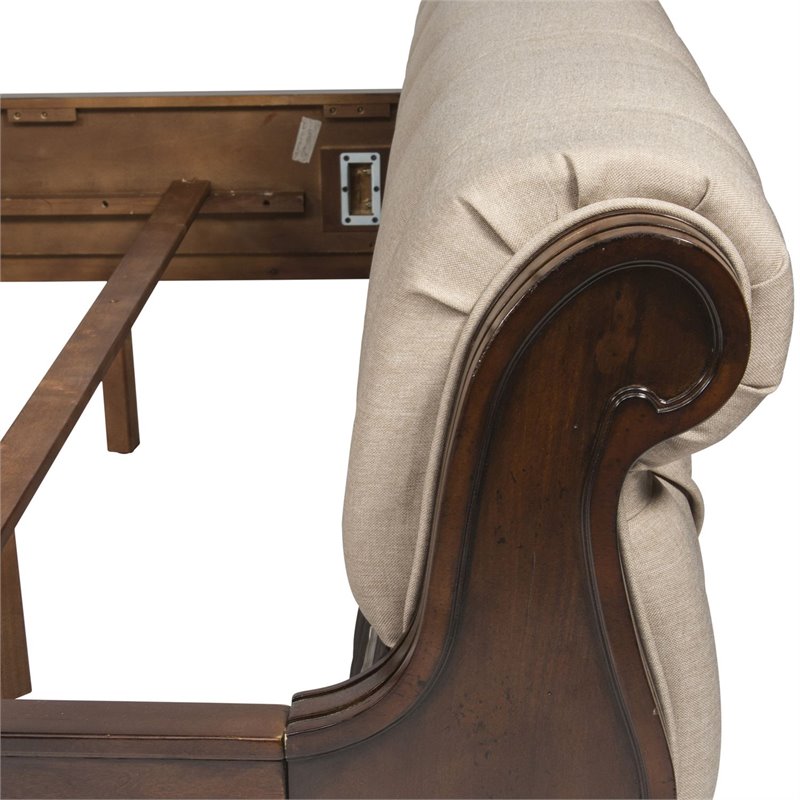 Liberty Furniture Cotswold Upholstered King Sleigh Bed In Cinnamon Liberty Furniture Cotswold Upholstered King Sleigh Bed In Cinnamon