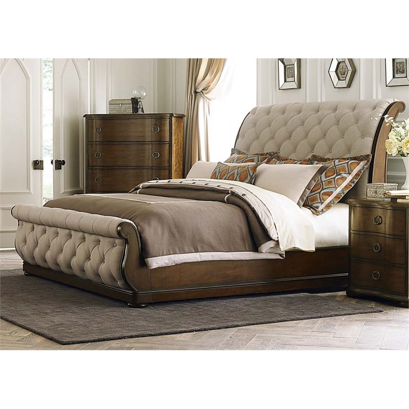 Liberty Furniture Cotswold Upholstered King Sleigh Bed In Cinnamon Liberty Furniture Cotswold Upholstered King Sleigh Bed In Cinnamon 545 Br Ksl