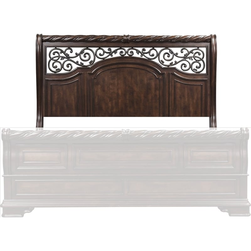 Liberty Furniture Arbor Place Solid Wood King Sleigh Headboard in Brownstone